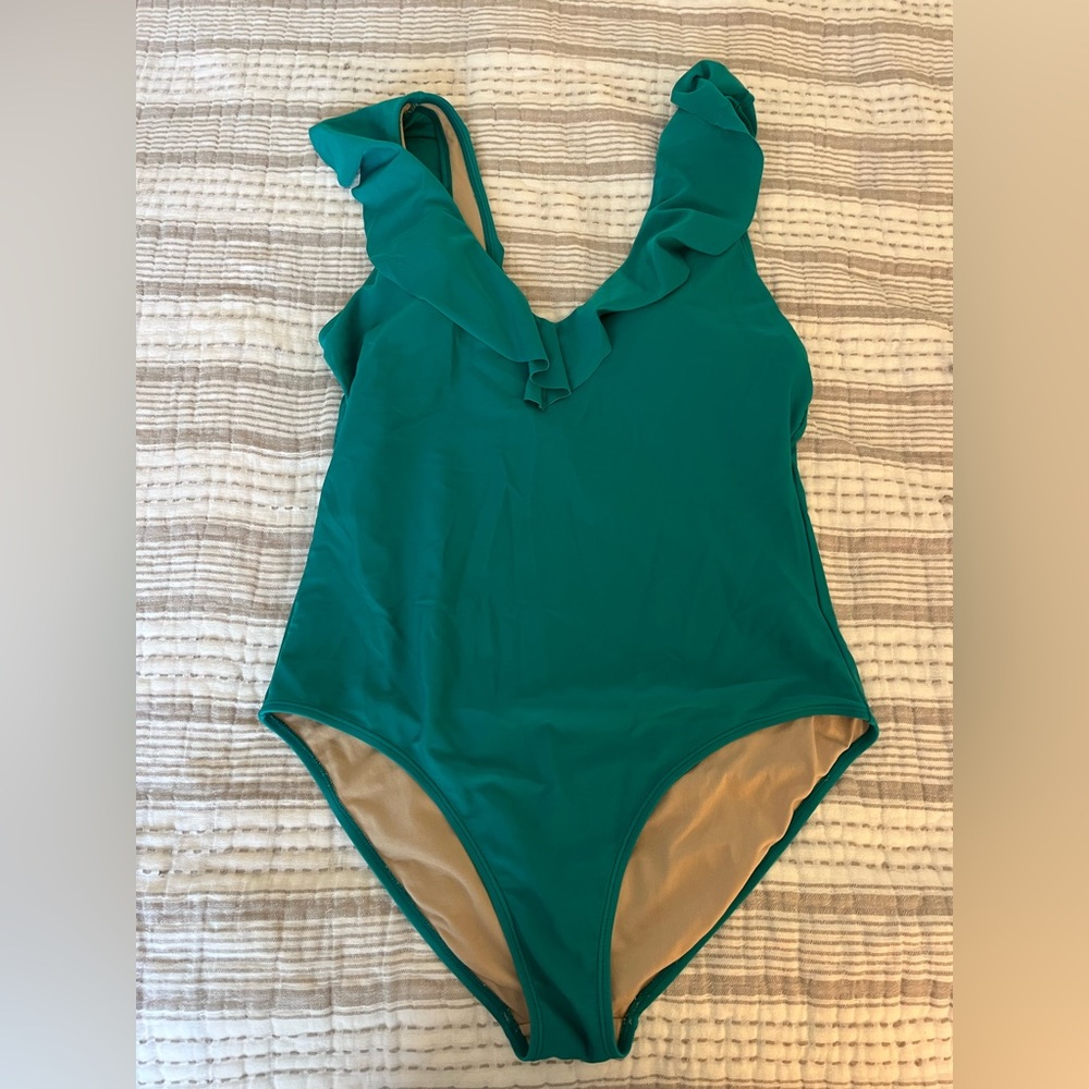 Old Navy Green Ruffle One-Piece Swimsuit